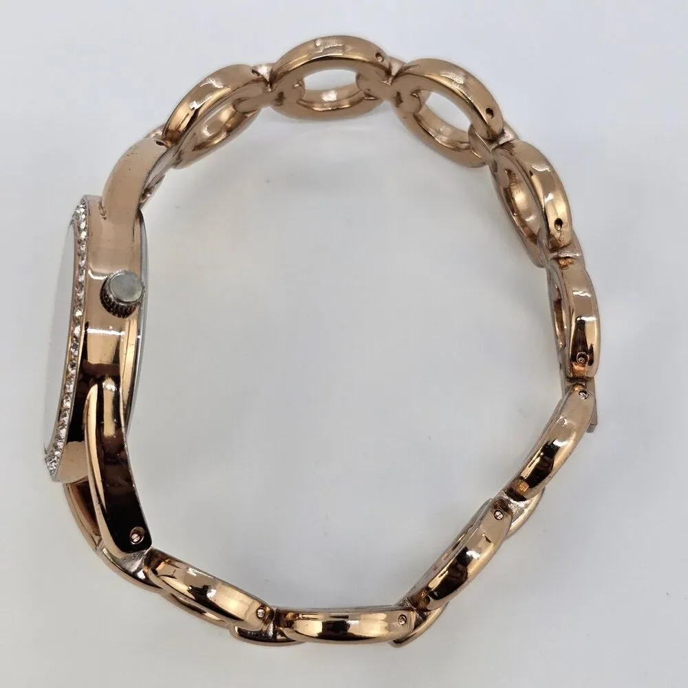 Ellen Tracy Women's Watch 32MM Gold Dial Gold Bracelet Band 7